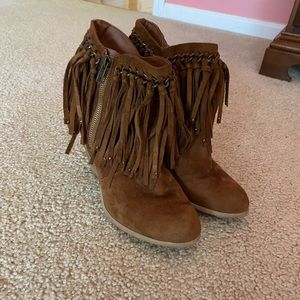 Fringe booties